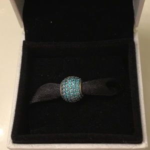 Authentic SS Teal Pave Lights Pandora Charm